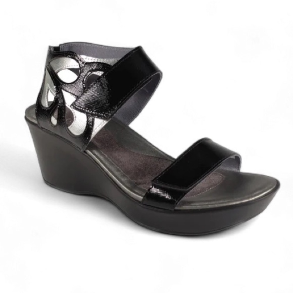 Naot Black Wedge Sandals